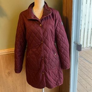 Eddie Bauer burgundy lined quilted coat